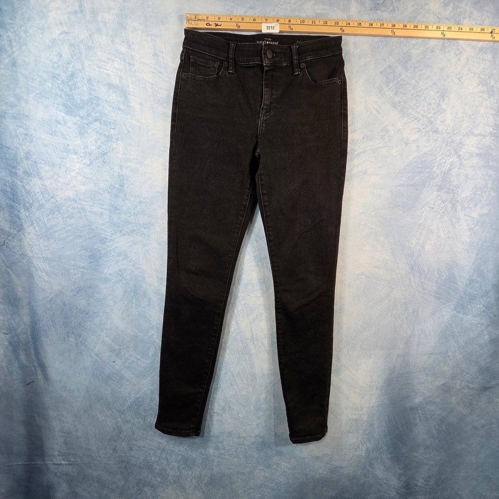 Lucky Brand Ava Super Skinny Jeans Womens 0/25 Black Mid Rise Denim Pants‎